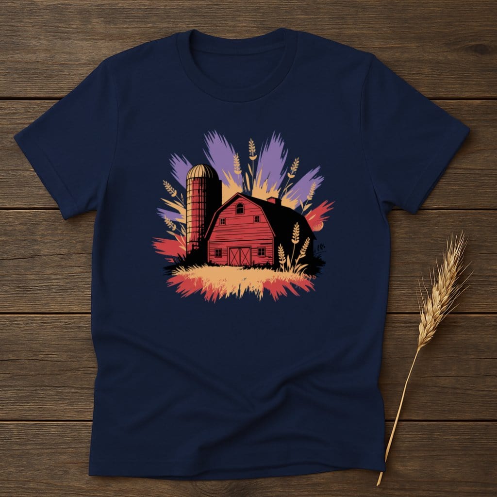 Cool Red Barn and Silo Design T-Shirt product