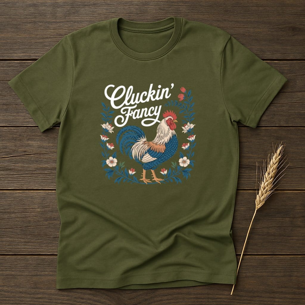 Cluckin' Fancy Graphic Rooster Design T-Shirt product type