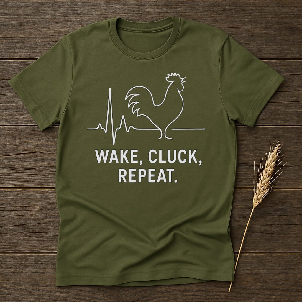 Wake Cluck Repeat Rooster Graphic T-shirt product type