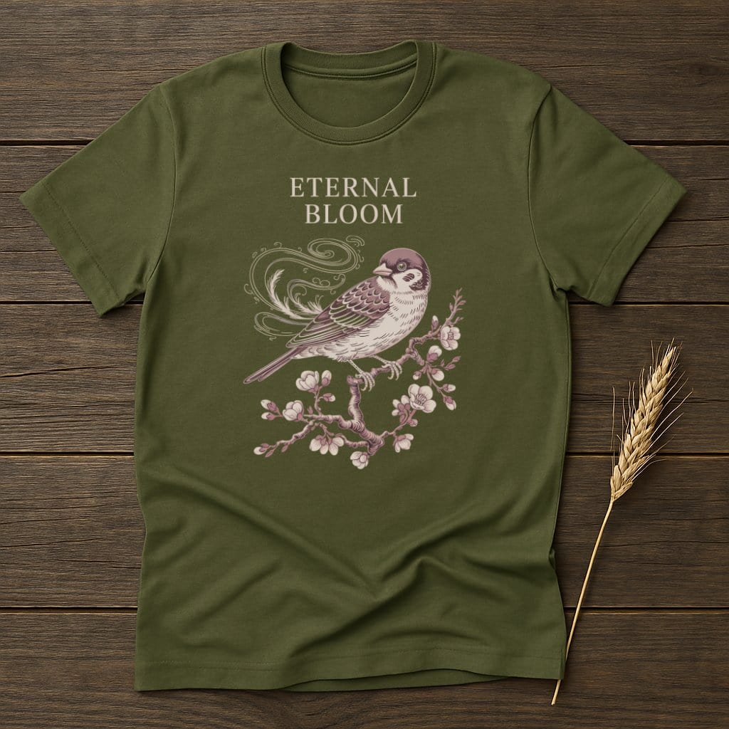 Eternal Bloom Sparrow Graphic Tee Shirt product type