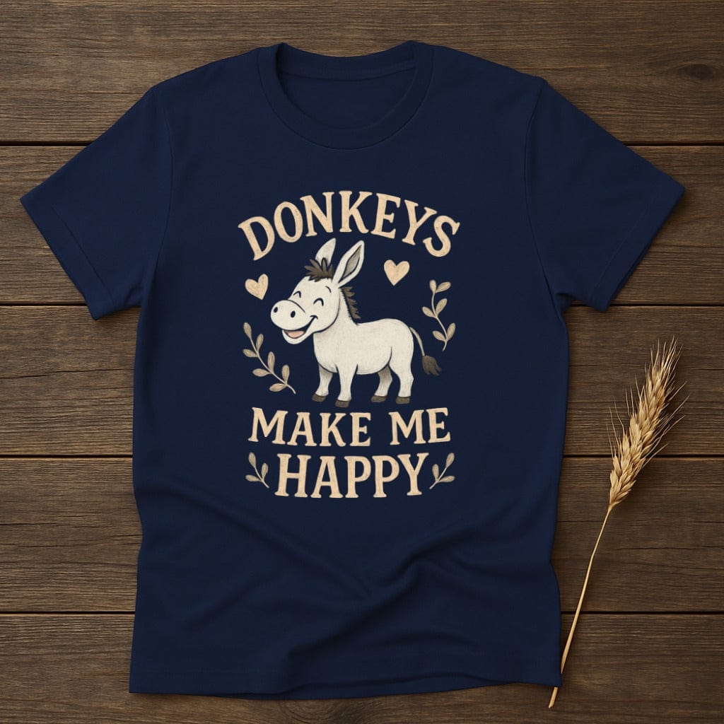 Donkeys Make Me Happy Funny Cute Animal Lover T-Shirt Product