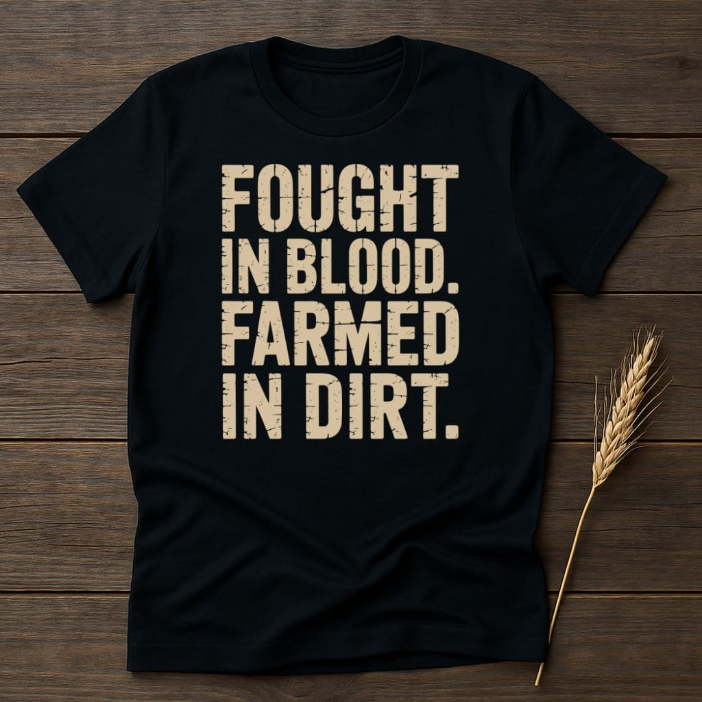 Fought in Blood Farmed in Dirt Statement Shirt product type