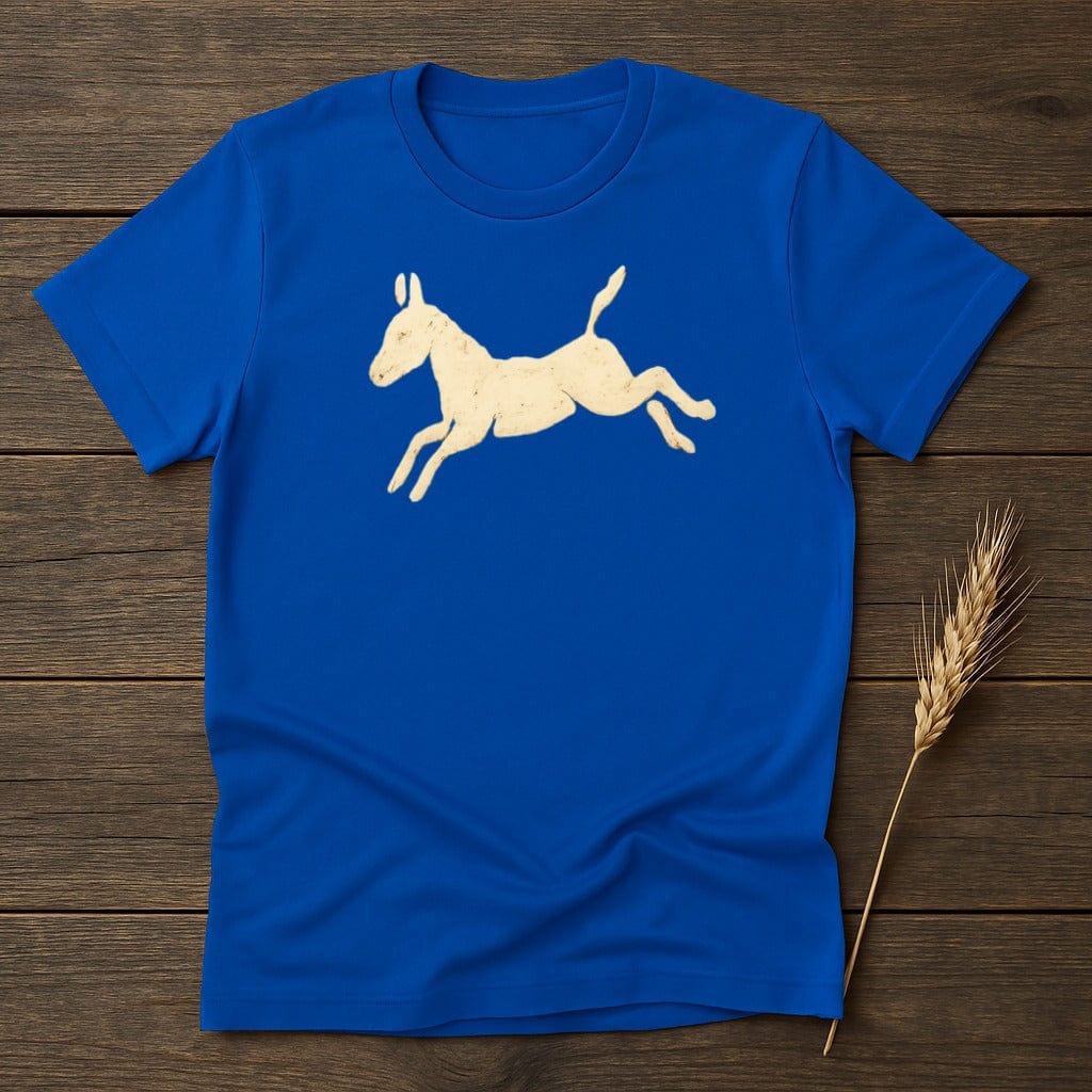 Graphic Blue Shirt With Leaping Horse Design product