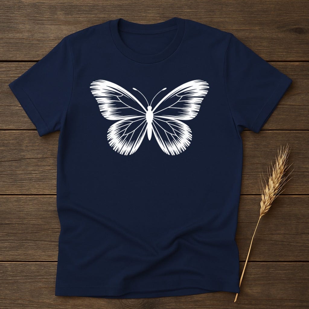 Elegant Butterfly Design Navy Blue T-Shirt product type