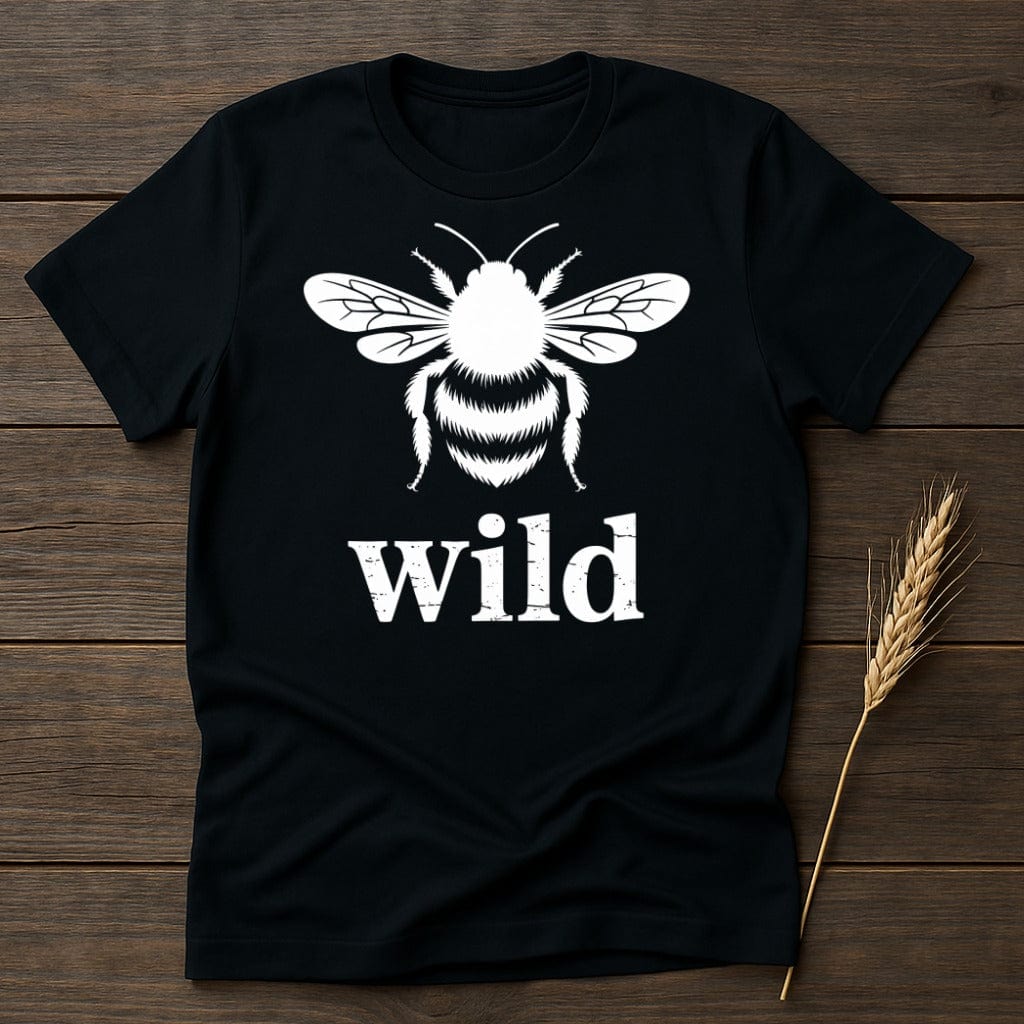 Wild Bee Print Black Graphic T-Shirt product type