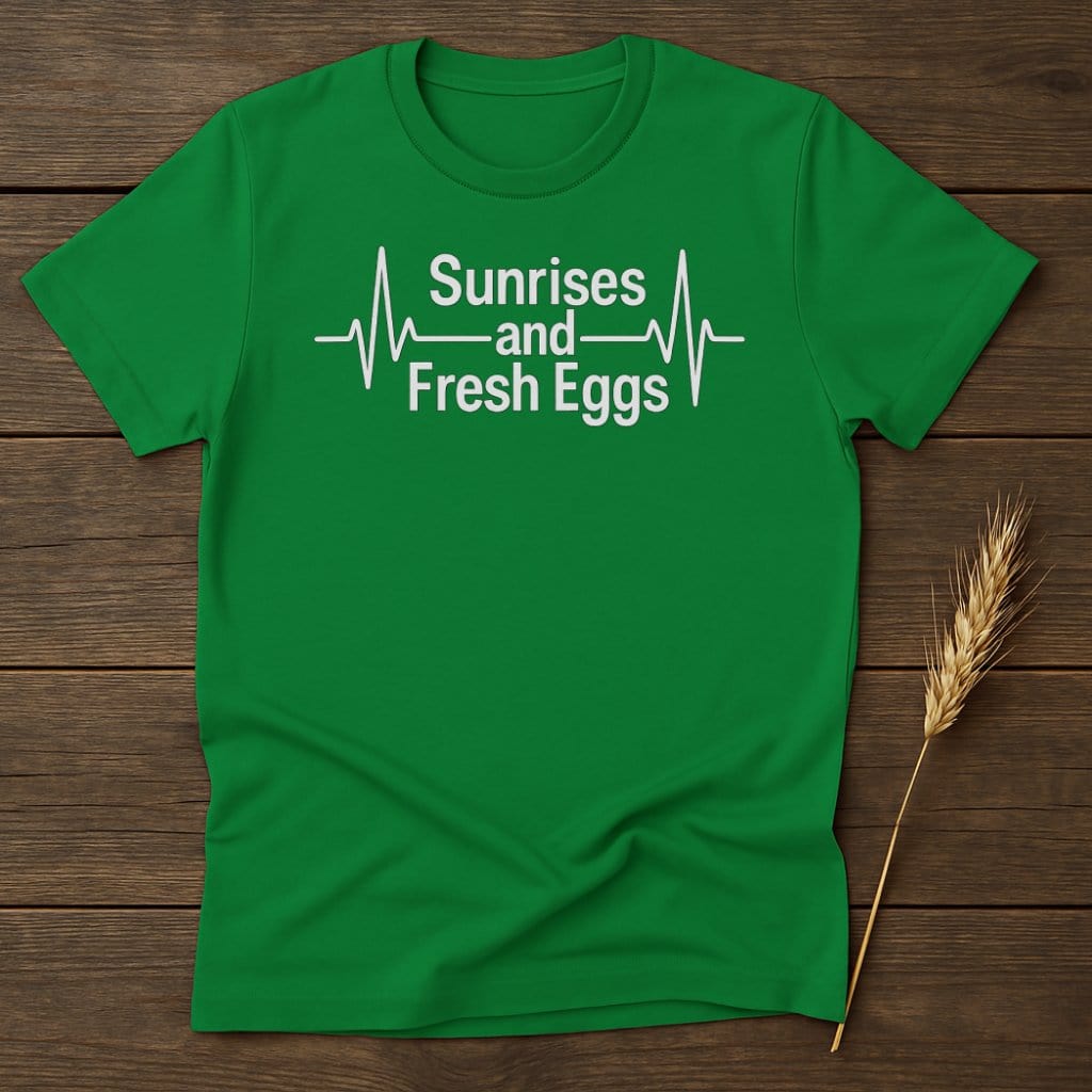 Sunrises and Fresh Eggs Heartbeat Design Shirt Product