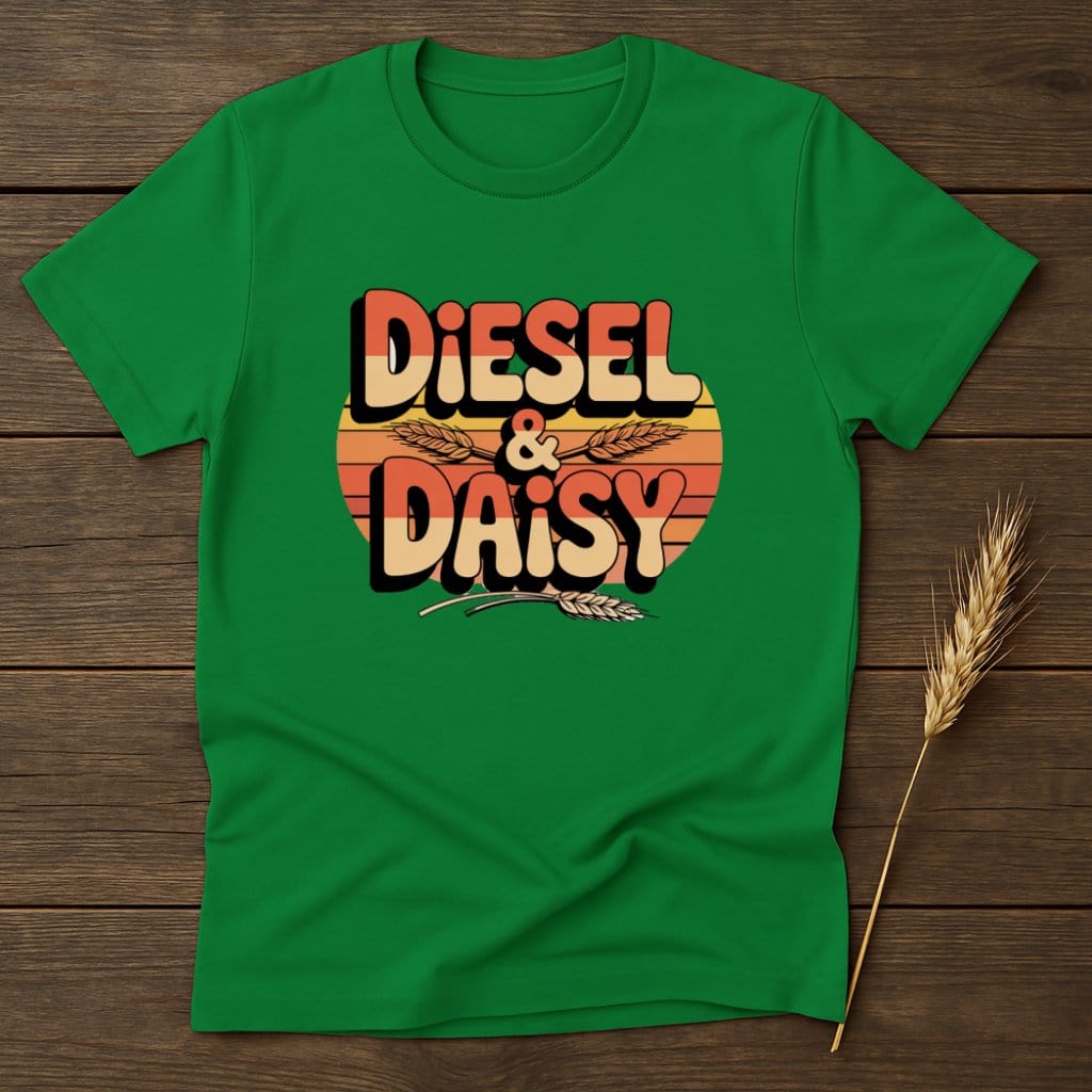 Retro Green Diesel and Daisy Graphic Tee Shirt product