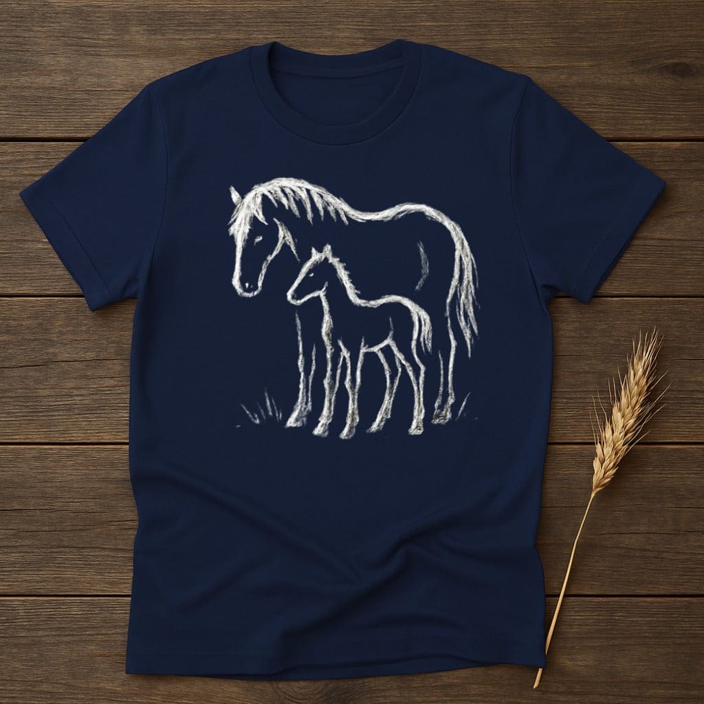 Horse and Foal Graphic on Navy Blue T-Shirt product
