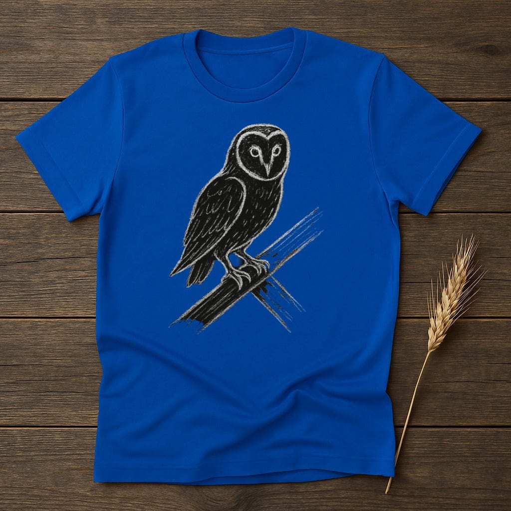 Majestic Owl Illustration Graphic Blue T-Shirt product type