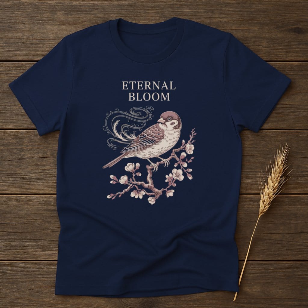 Eternal Bloom Bird Graphic Design T-shirt product