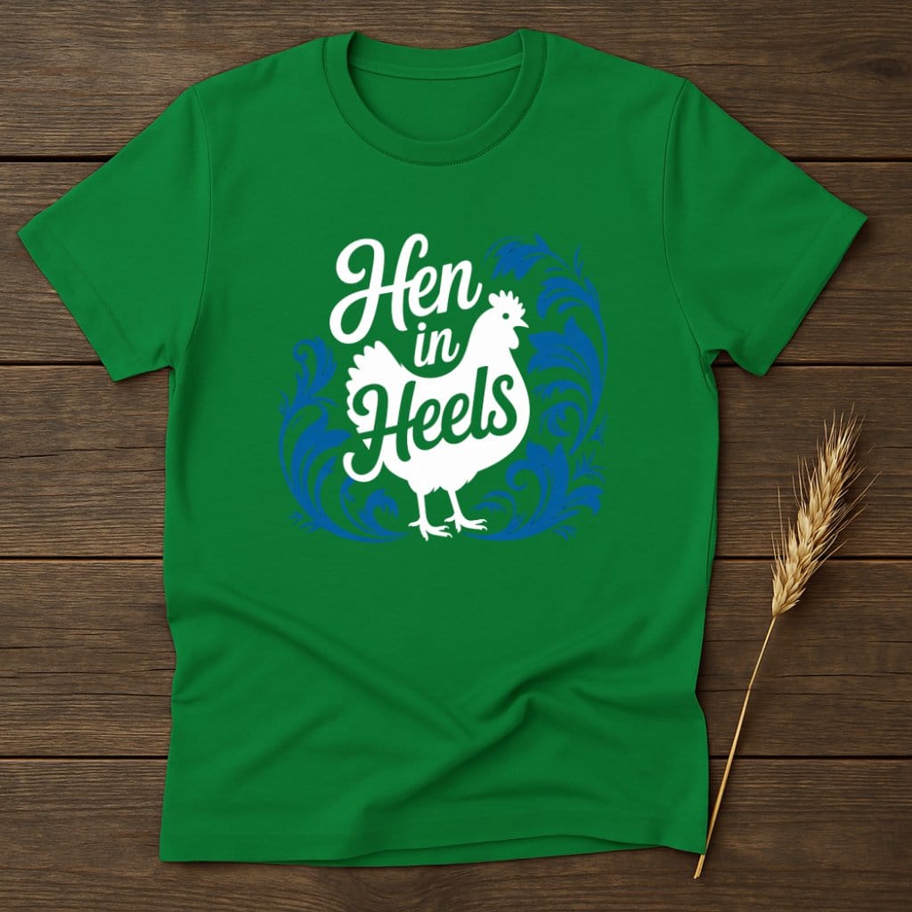 Hen in Heels Green Printed T-shirt product