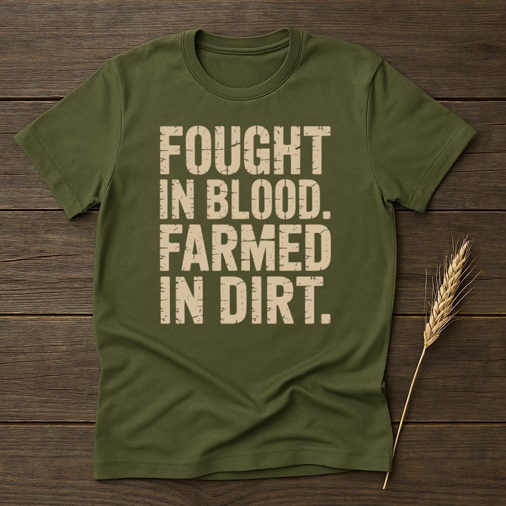 Fought In Blood Farmed In Dirt Graphic T-Shirt product