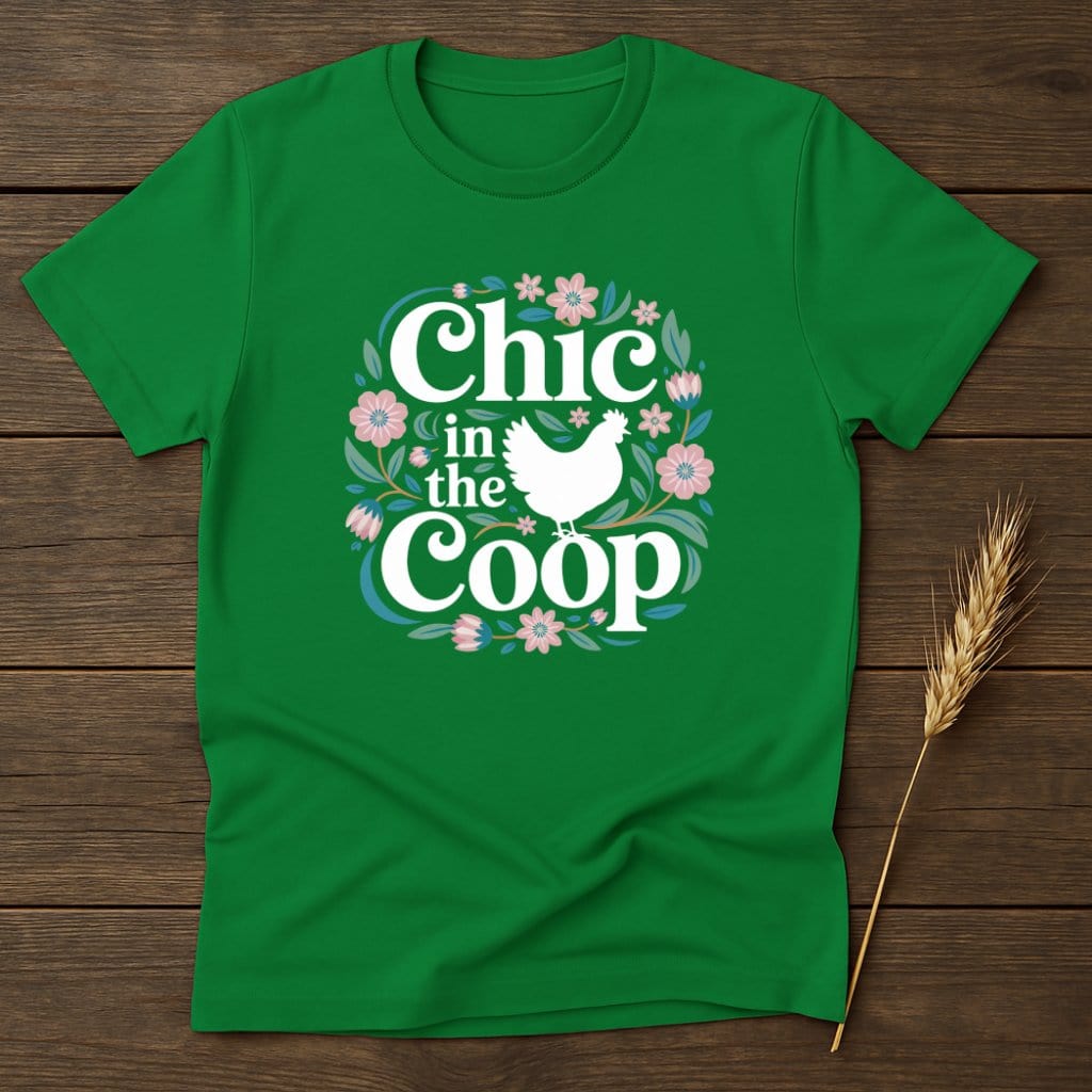 Chic in the Coop Floral Design Graphic T-Shirt product
