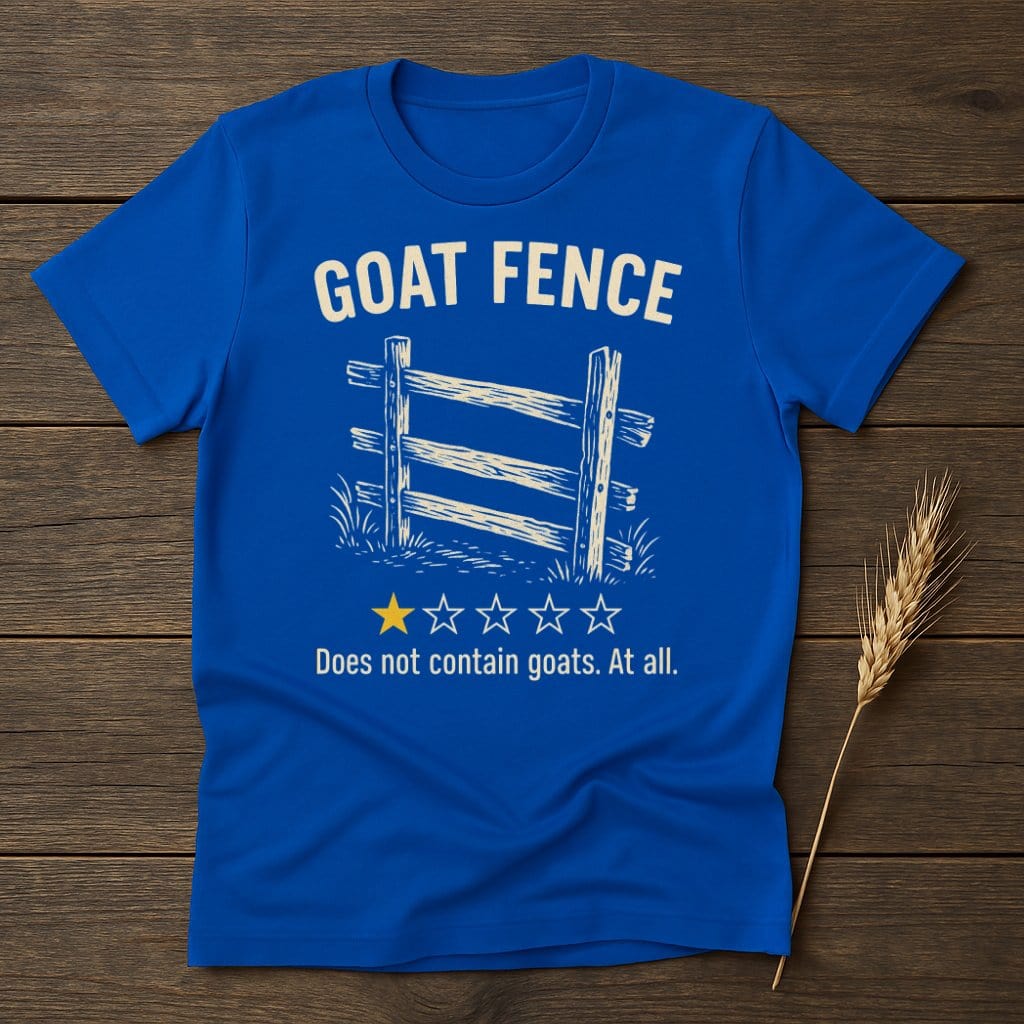 Humorous Goat Fence Design Funny Blue T-Shirt product
