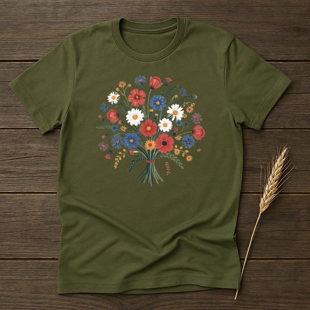Colorful Floral Bouquet Design T-Shirt Product