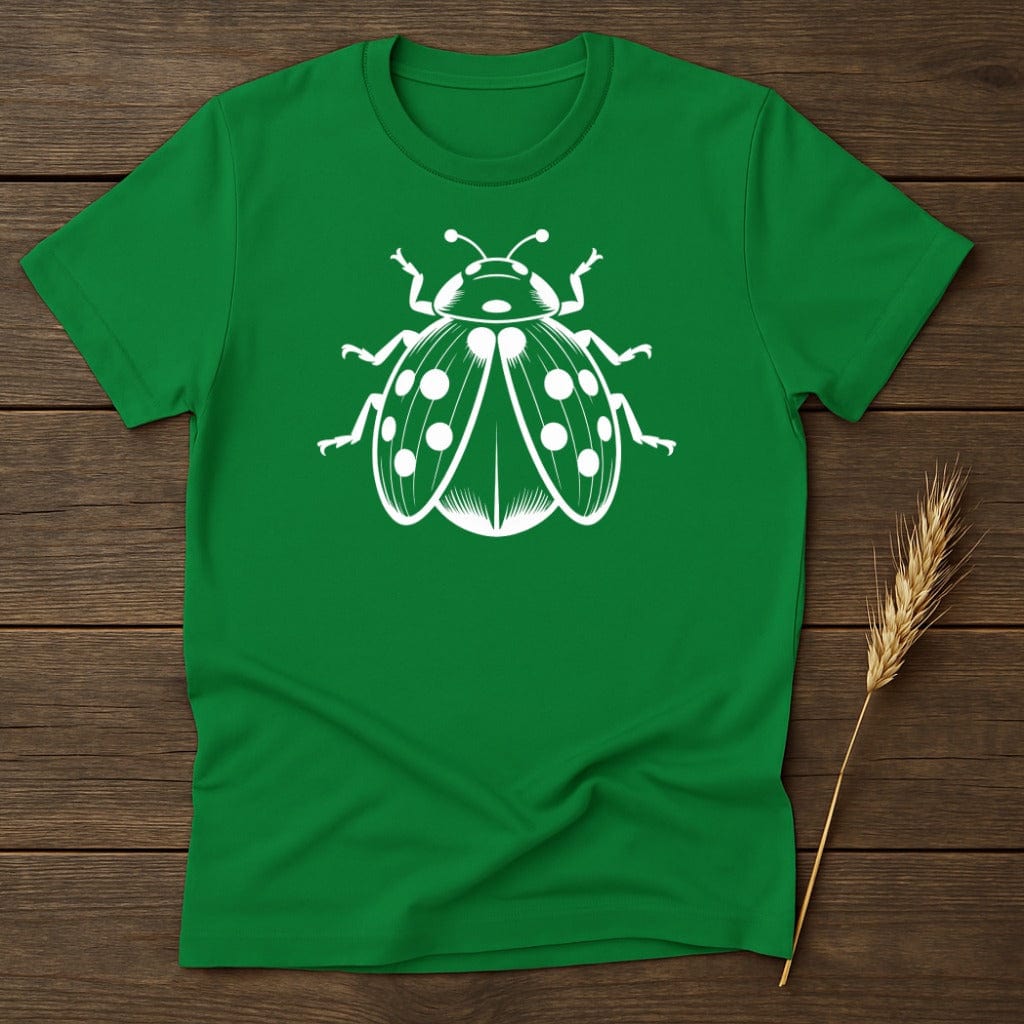 Green T-shirt with White Ladybug Design Shirt product