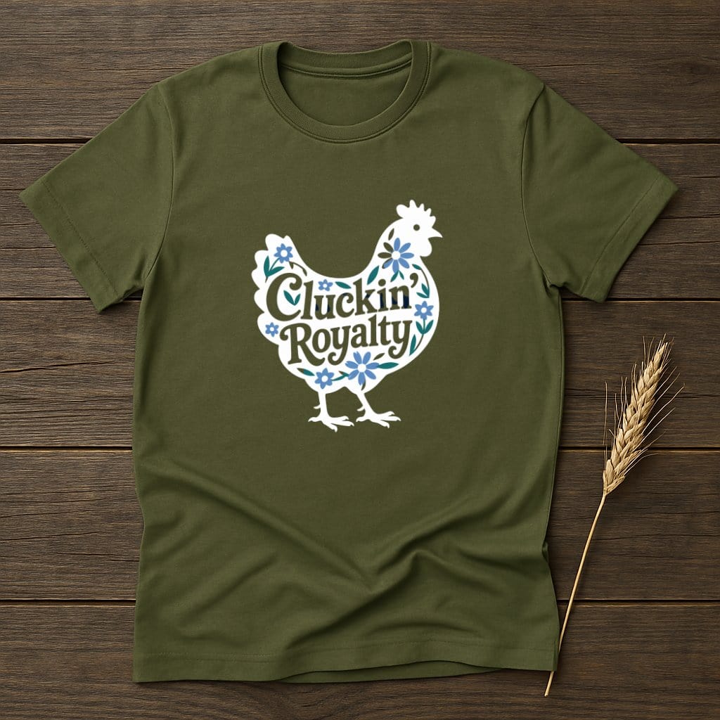 Cluckin' Royalty Graphic Tee Whimsical Hen Art T-Shirt product type