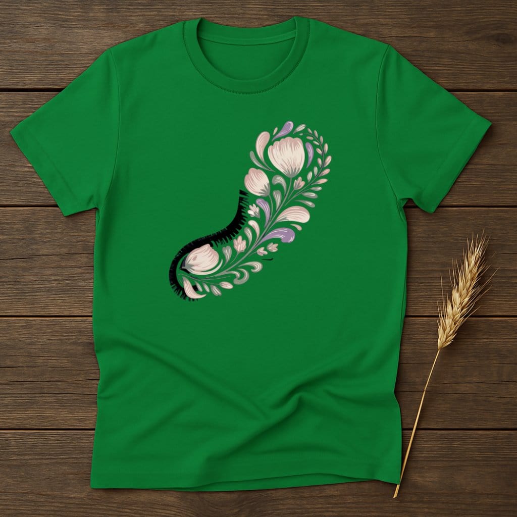 Green Shirt with Floral Artistic Design Shirt product
