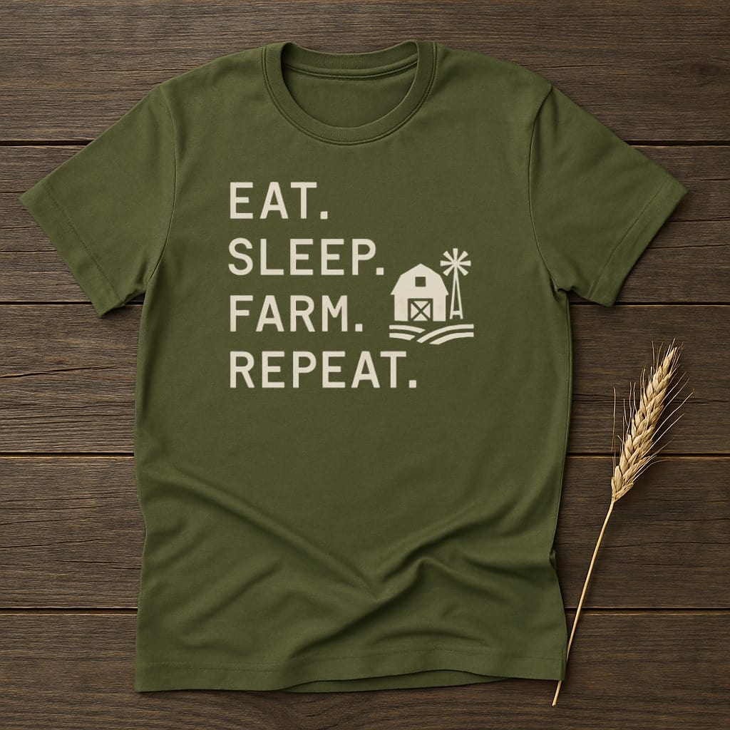 Eat Sleep Farm Repeat Quote Graphic T-Shirt product type