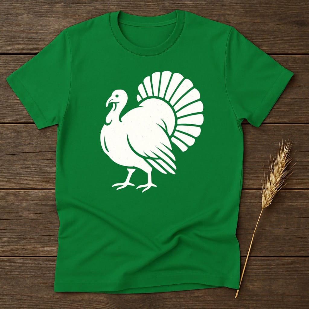 Green Tee with White Turkey Graphic Design product type