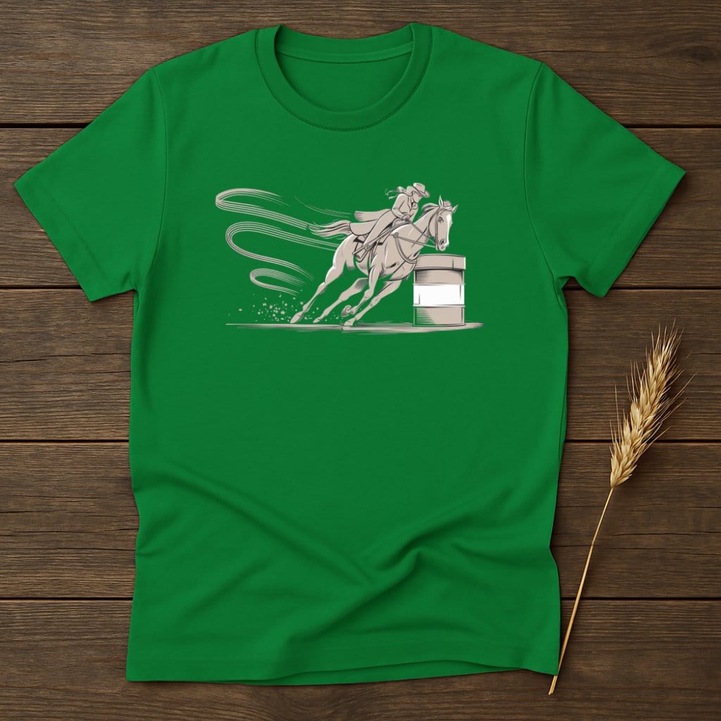 My Designs Silhouette Shirt S / Irish Green Barrel Racing Rodeo Graphic T-Shirts