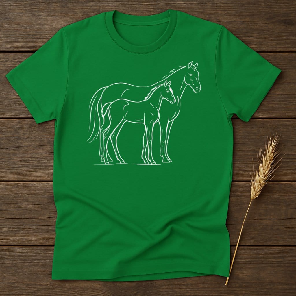 My Designs Silhouette Shirt S / Irish Green Horse and Foal T-Shirts