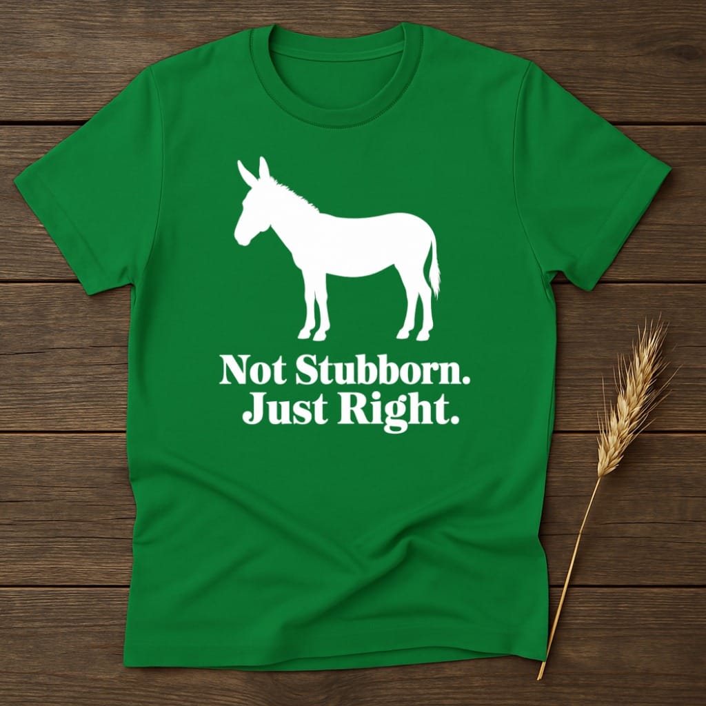 MyDesigns core_ad S / Irish Green Not Stubborn. Just Right. T-Shirt