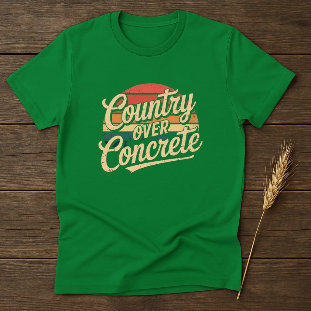 MyDesigns Physical Item S / Irish Green Country Over Concrete Retro T-Shirts