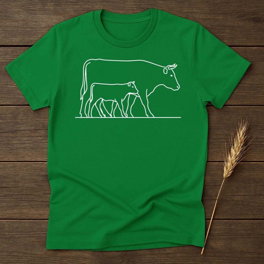 MyDesigns Physical Item S / Irish Green Cow With Calf T-Shirt