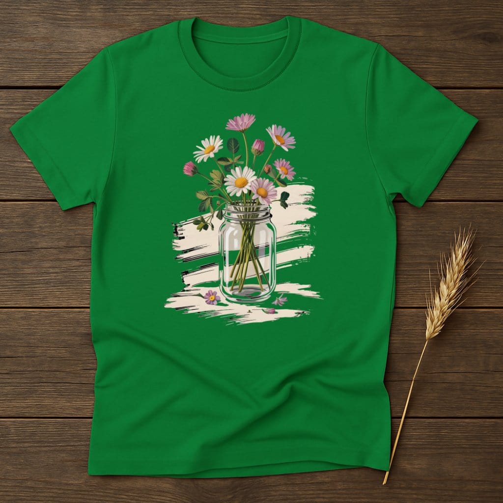 MyDesigns Physical Item S / Irish Green Daisies in Glass Jar T-Shirt
