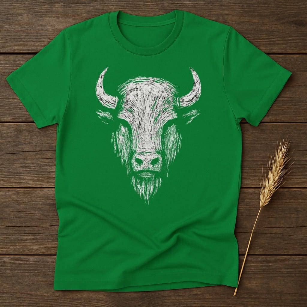 MyDesigns Physical Item S / Irish Green Distressed Bison Face T-Shirt