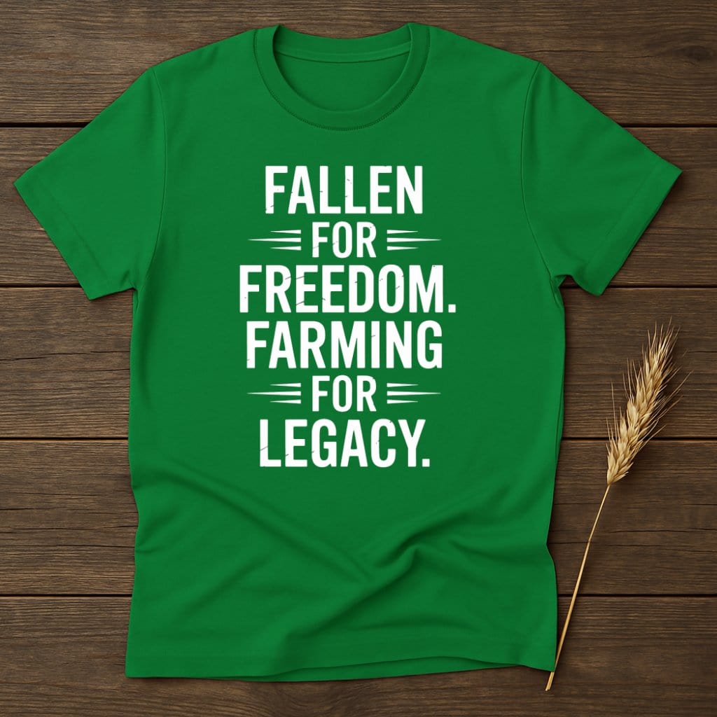 MyDesigns Physical Item S / Irish Green Fallen for Freedom Farming for Legacy T-Shirt