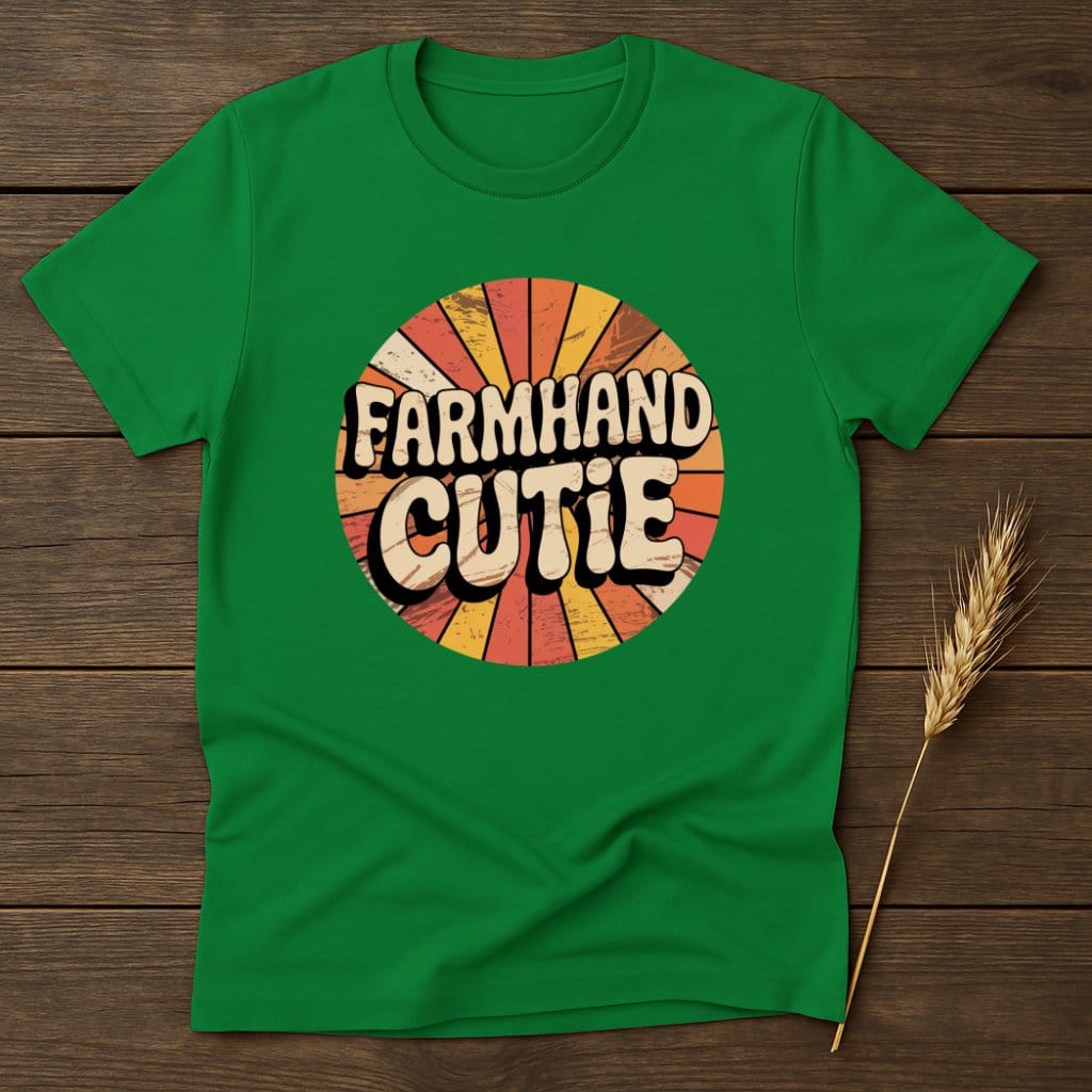 MyDesigns Physical Item S / Irish Green Farmhand Cutie Retro T-Shirts