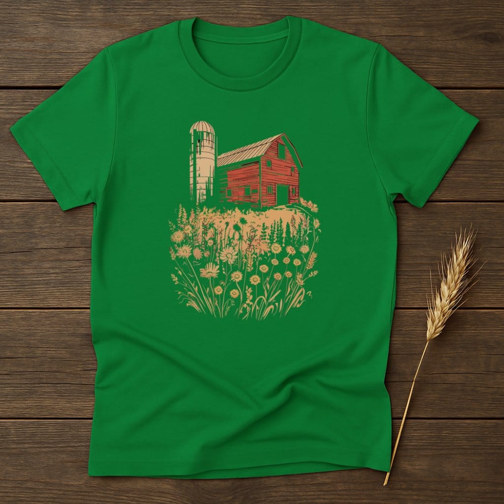 MyDesigns Physical Item S / Irish Green Farmhouse Barn T-Shirt