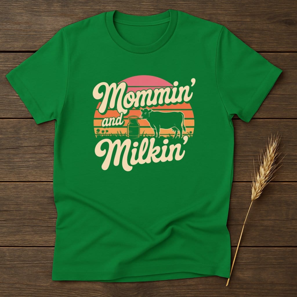 MyDesigns Physical Item S / Irish Green Mommin and Milkin Funny Retro T-Shirts