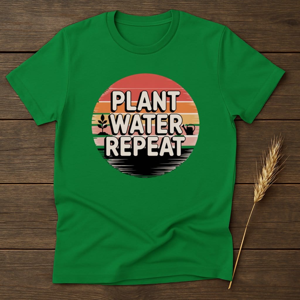 MyDesigns Physical Item S / Irish Green Plant Water Repeat Retro T-Shirts