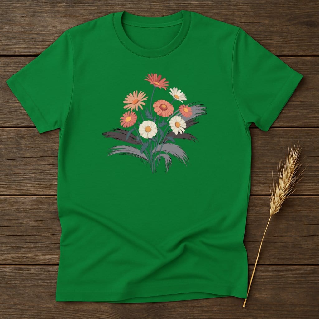 MyDesigns Physical Item S / Irish Green Retro Floral Bouquet T-Shirt