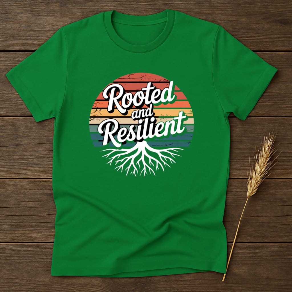 MyDesigns Physical Item S / Irish Green Rooted and Resilient Retro T-Shirts