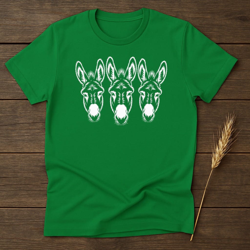 MyDesigns Physical Item S / Irish Green Three White Donkeys T-Shirt