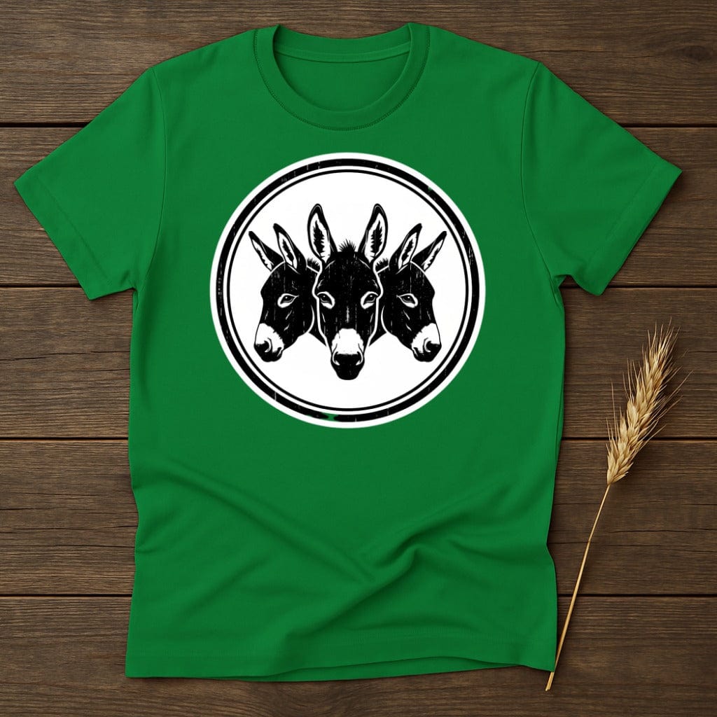 MyDesigns Physical Item S / Irish Green Triple Headed Donkey Logo T-Shirt