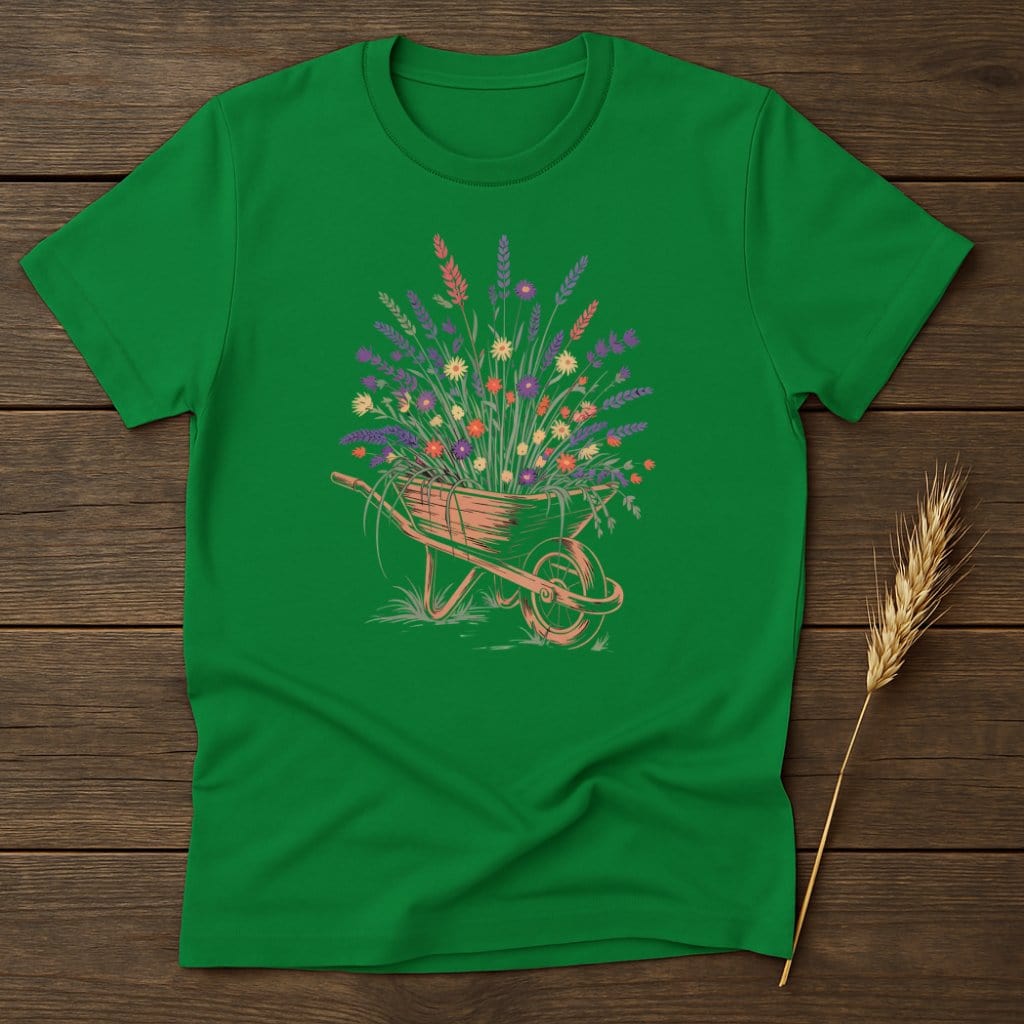 MyDesigns Physical Item S / Irish Green Wheelbarrow Floral Arrangement T-Shirt