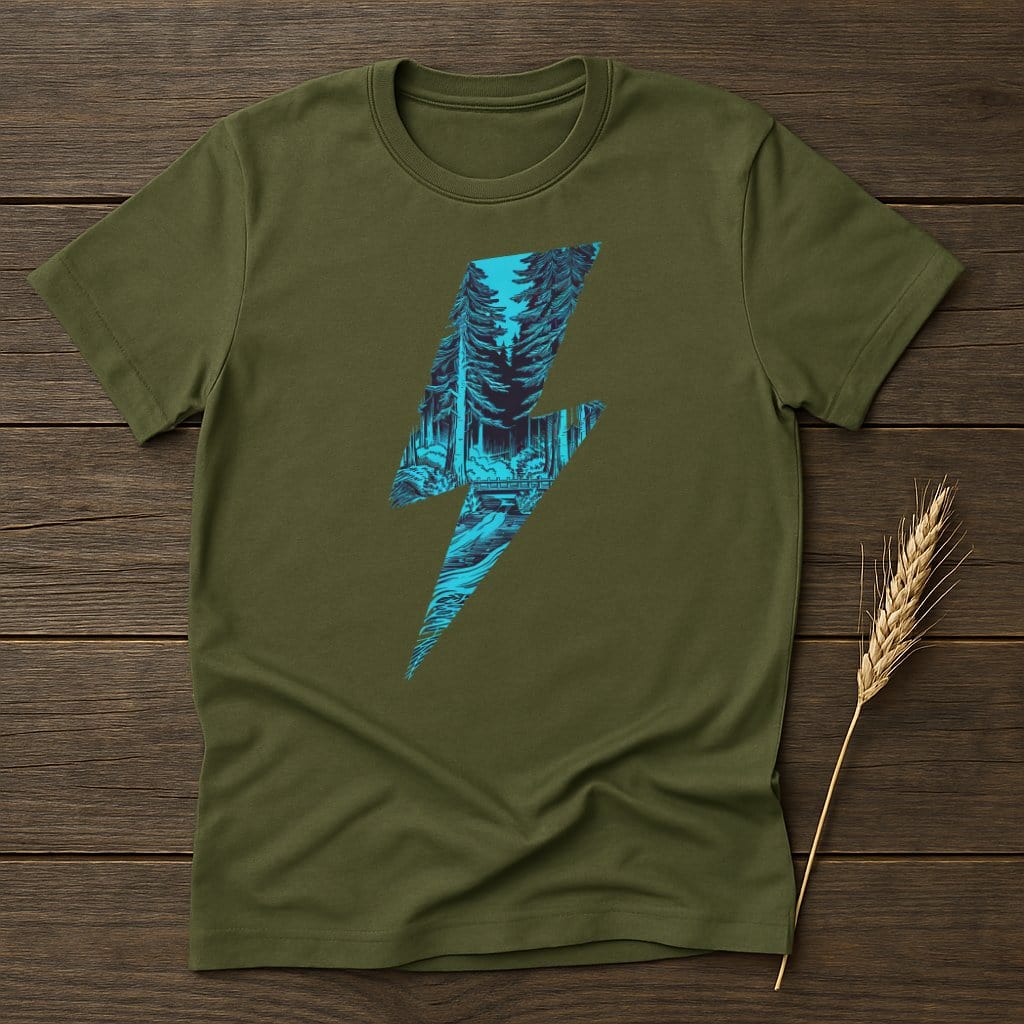 MyDesigns Physical Item S / Military Green Forest Lightning T-Shirts