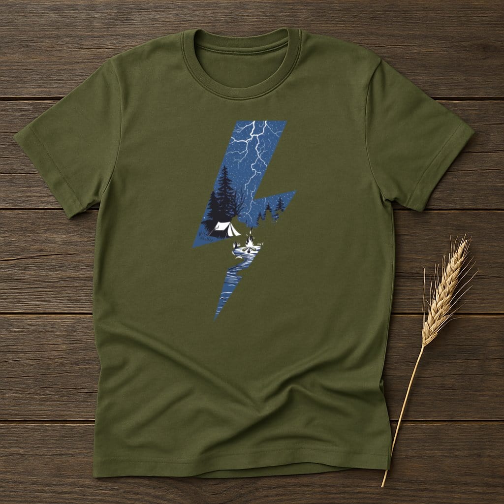 MyDesigns Physical Item S / Military Green Lightning Forest T-Shirts