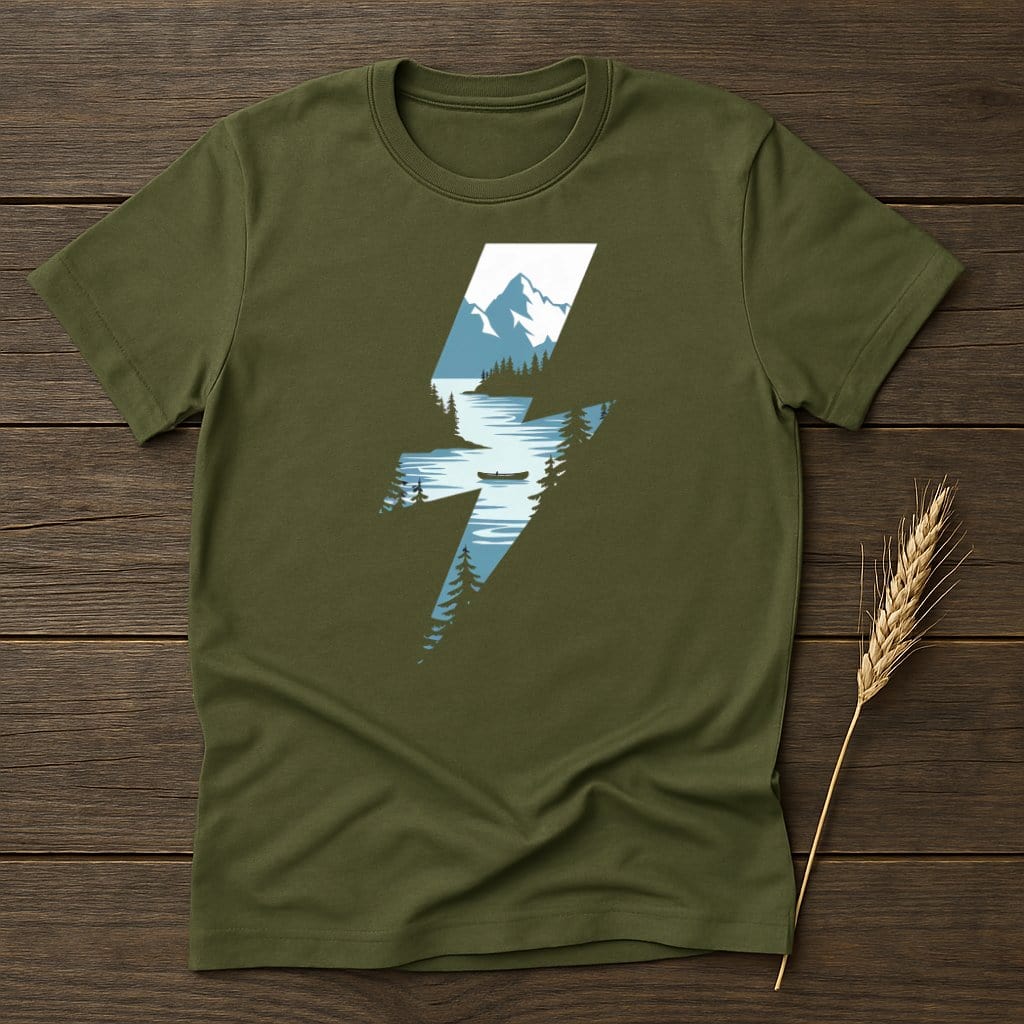 MyDesigns Physical Item S / Military Green Striking Mountain Lake T-Shirts