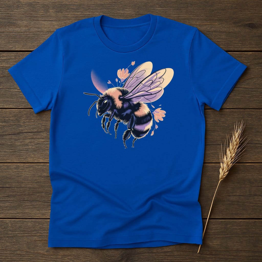 MyDesigns Physical Item S / Royal Bumble Bee Floral Wings T-Shirt
