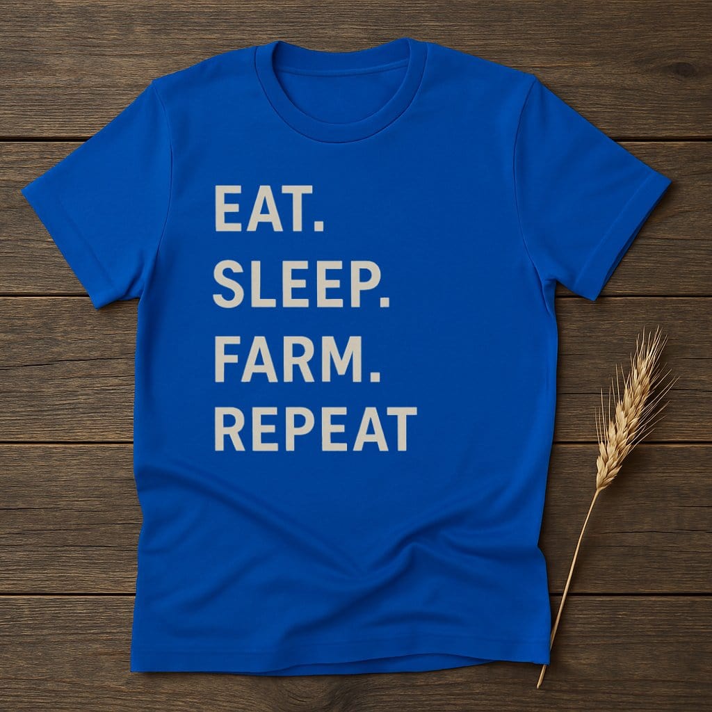 MyDesigns Physical Item S / Royal Eat Sleep Farm Repeat T-Shirt