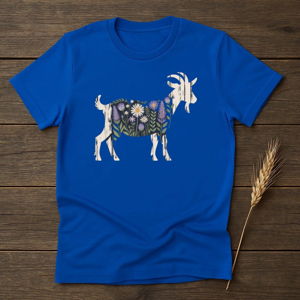 MyDesigns Physical Item S / Royal Floral Goat Graphic T-Shirt
