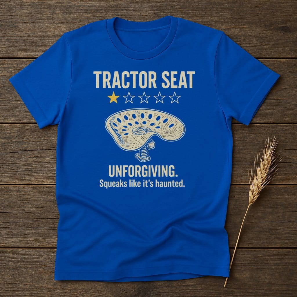 MyDesigns Physical Item S / Royal Tractor Seat Review T-Shirt