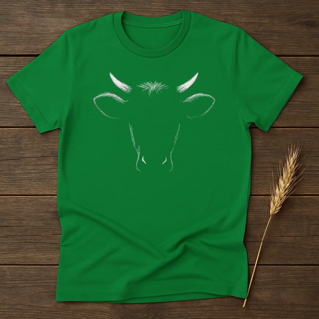 MyDesigns Silhouette Shirt S / Irish Green Cow Face T-Shirts