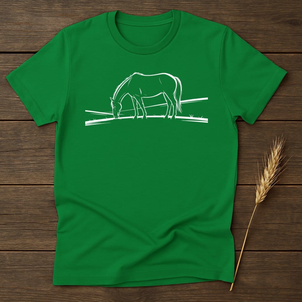 MyDesigns Silhouette Shirt S / Irish Green Horse in Field T-Shirts